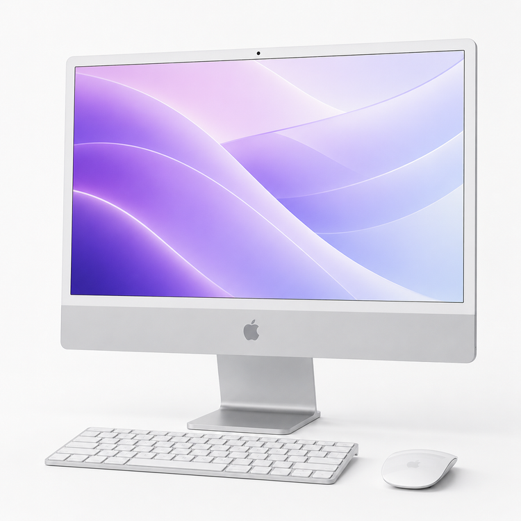آل این وان اپل مدل iMac 24 inch 2021 Silver (M1 8-Core CPU / 8-Core GPU / 256GB SSD) - استوک در حد آکبند