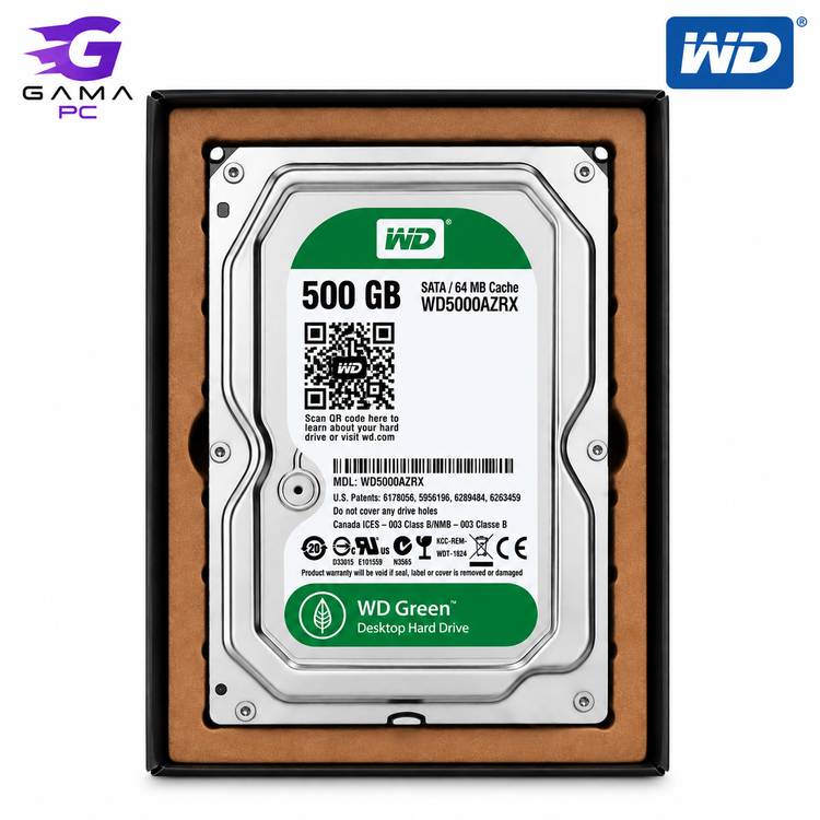 هارد اینترنال استوک وسترن دیجیتال WD Green ظرفیت 500 گیگابایت مدل WD5000AZRX